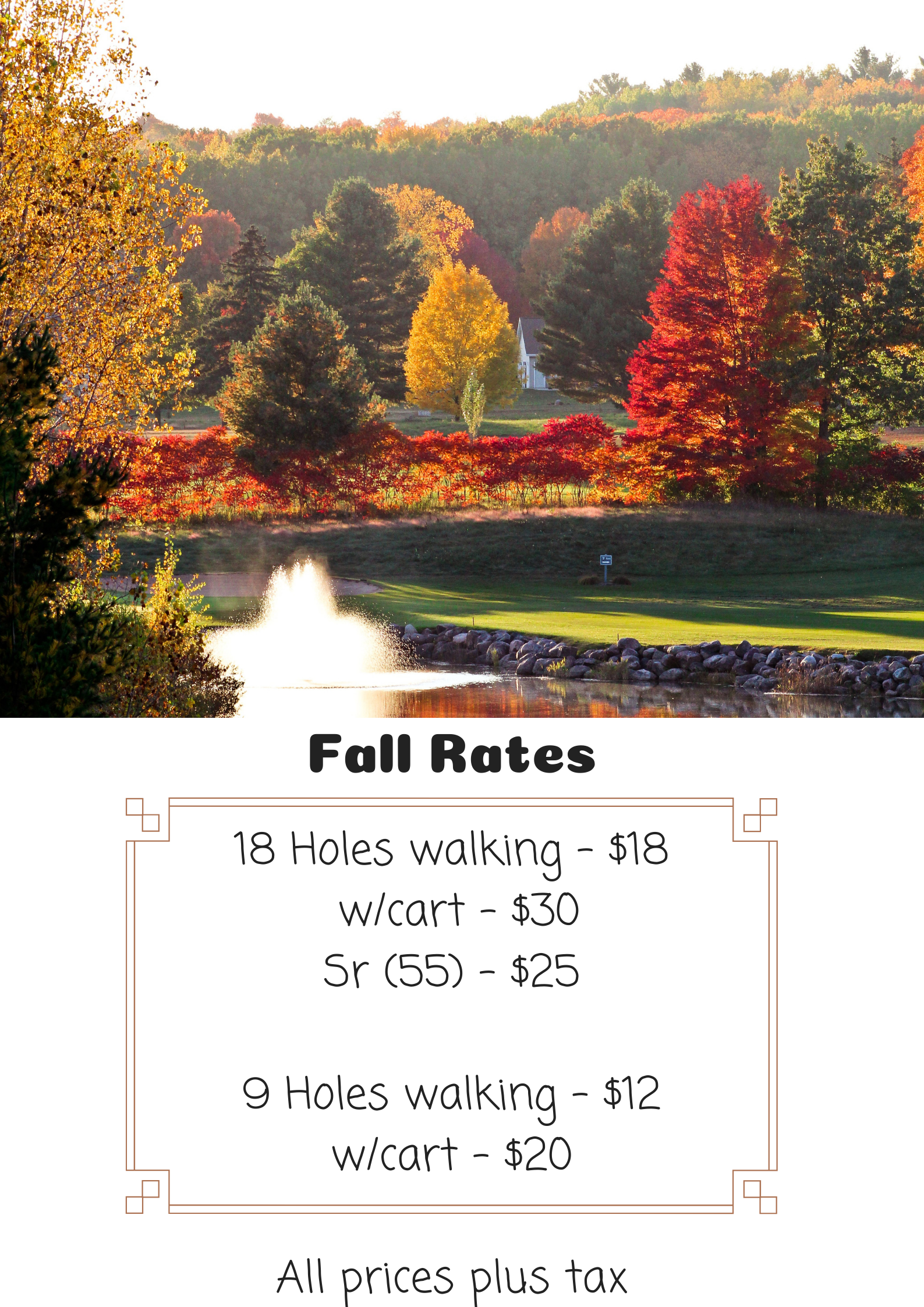 Great Fall Rates Fall Rates starting 9/15! - Shamrock Heights